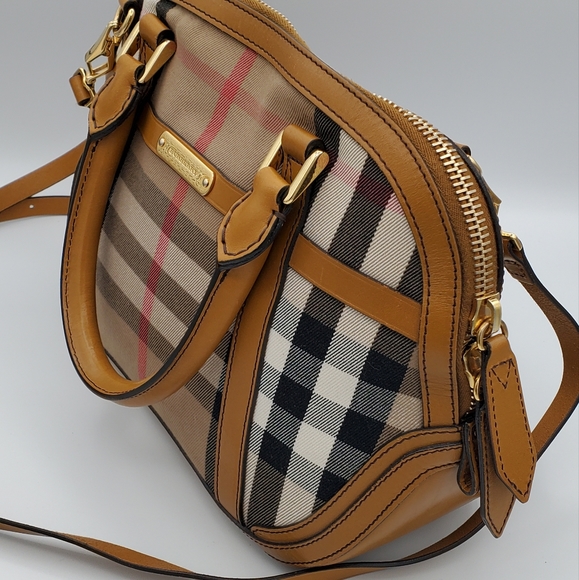 ๐ SOLD ๐ Burberry Bridle Calfskin House Check Small Orchard Bowling Bag - Picture 6 of 17